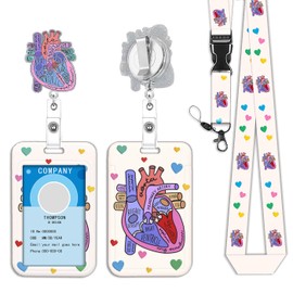 Cardiac Heart Bagde Reel Medical lanyards for id Badge Holder Breakaway Cute id Name Card Retractable Clip Funny Work Cute Nursing Nurse Teacher Student RN LPN CNA MA Medical Acrylic Accessories