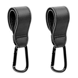 2 PCS Leather Buggy Clips,Universal Pram Hooks Pram Clips Pram Accessories,Pushchair Accessories Pushchair Bag Hook Buggy Bag Clip Stroller Hook for Hook Your Shopping Bags Safely