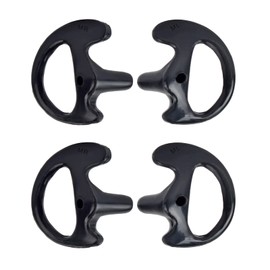 UAYESOK Replacement Soft Silicone Ear Buds Universal Open Ear Insert Earmold for Walkie Talkie Air Acoustic Tube Earpiece Headset (2 Pairs, Black, Medium Size)
