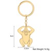 WEVENI Cute Monkey Gifts Stainless Steel Couple Monkeys Keychain Ring