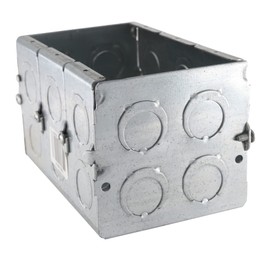 Steel City GW-335-G Masonry Box, 3-Gang, 3-1/2" Deep 3-3/4" High, 1/2" & 3/4" KOs, Steel