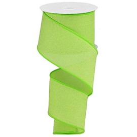 Cinta de lona sólida con borde con cable, 10 yardas (verde brillante, 6,35 cm)