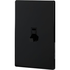 UltraPro Screwless Toggle Switch Wallplate, 1-Gang, Modern Snap-On Cover, Child-Safe, Durable Polycarbonate, Easy DIY Installation, Black, 84460