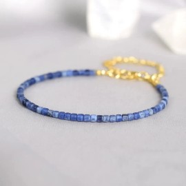 Unbranded 2mm Blue Sodalite Crystal Women Bracelet Healing Reiki Chakra Bracelet Gifts