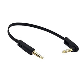MysRuida 6 Inch 3.5mm Stereo Jack Audio Cable, Straight Male to 90 Degree Angle Male 1/8" TRS Plug AUX Cord for Headphone, Speaker, Car Audio, Home Audio, 1 Pack