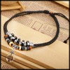 White Fang AZ089 Men's Necklace, Leather, Leather Cord, Equari, Retro