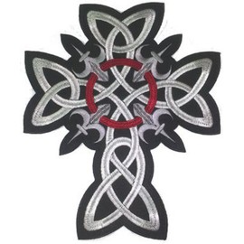 Celtic Cross (Embroidered) Large Back Patch 22cm x 26cm (8 1/2" X 10 1/2")