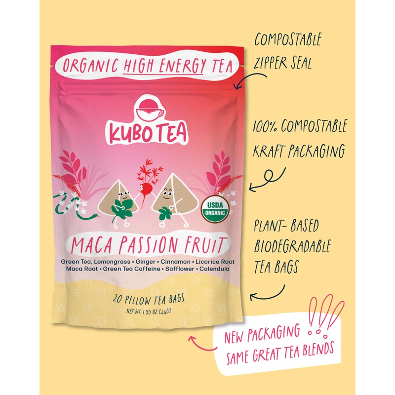 High Caffeine Tea (140 mg) - Kubo Tea: Organic Maca
