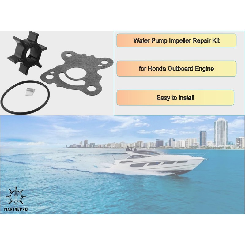 Marinepro 06192ZW9000 Water Pump Impeller Repair Kit Compatible with Honda
