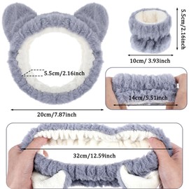 HJZHII Hair Band Cosmetic for Make Up and Washing, Cat Ears, Elastic Make-Up Hair Band for Women and Girls, Absorbent Wash Band for Yoga, Sports, Skin Care, Cosmetics and Make-Up Shower (B)