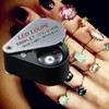 10x Foldable Pocket Magnifier Loupe with UV and LED Light