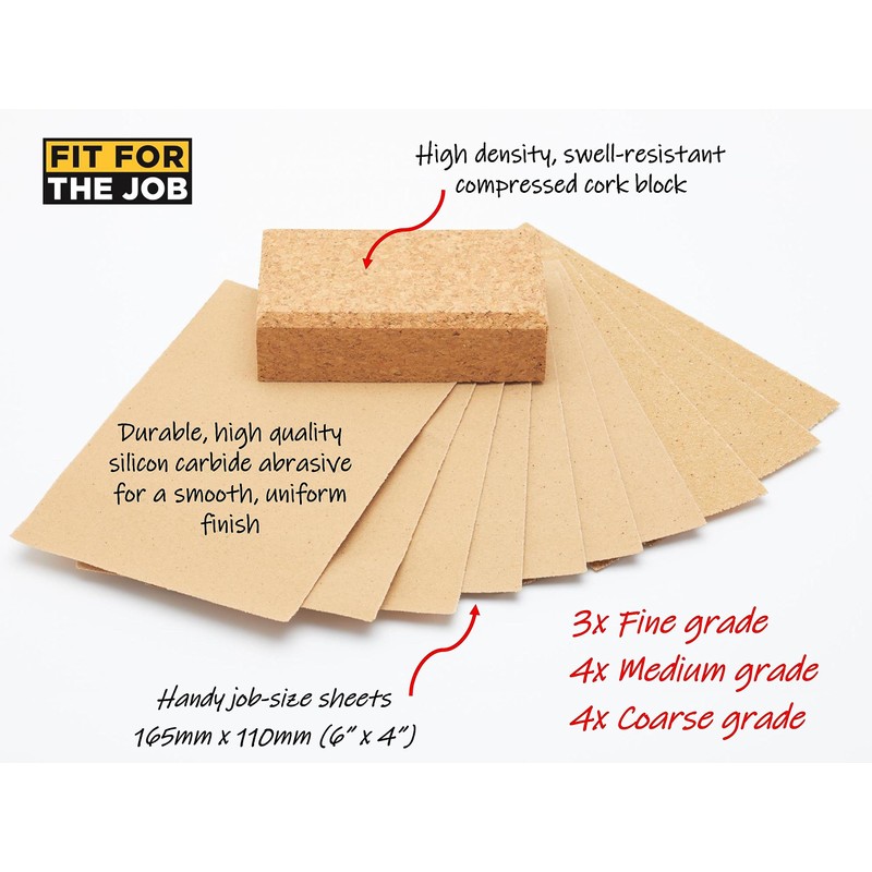 Fit For The Job 11pc Sanding Set - 3x Fine,