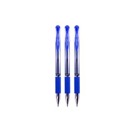 Uni-Ball UM-151S Signo Gel Pens with Gel Grip, Blue Gel, 0.7mm Stainless Steel Nib (Pack of 3)