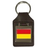 Paderborn City Germany Flag Leather Keyring with Engraving, silver
