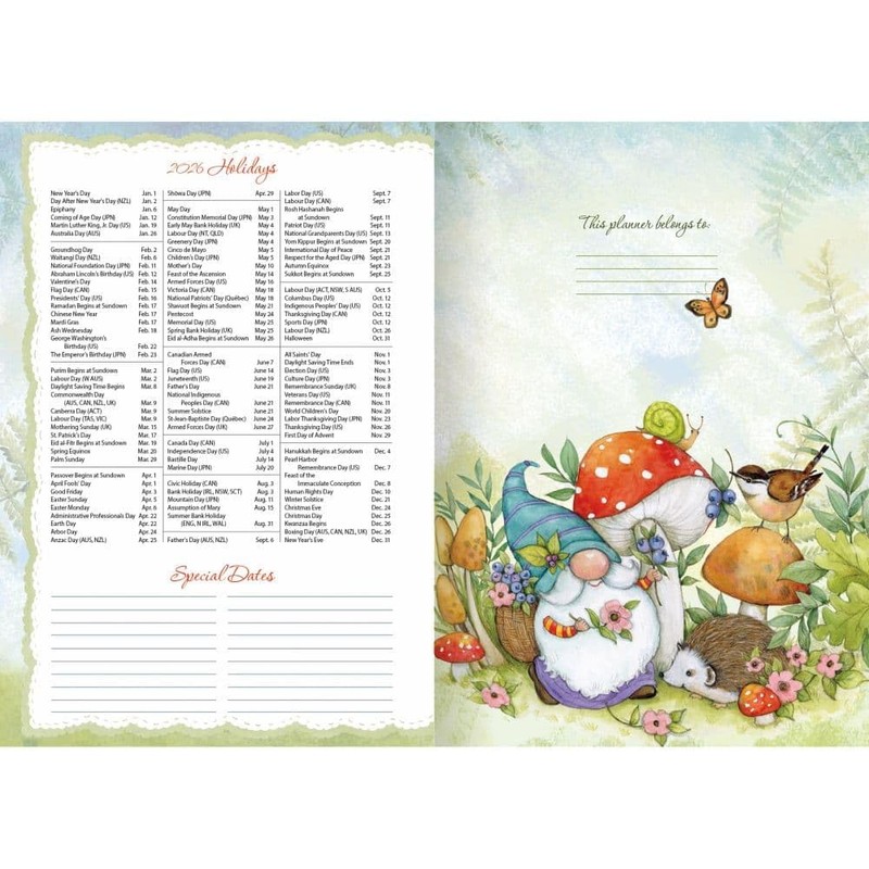 Lang Companies, Gnome Sweet Gnome 2026 Planner, 8.5'' X 12'',