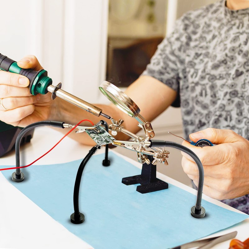 4 Pack Magnetic Helping Hands Soldering,Flexible Gooseneck Metal Arms for