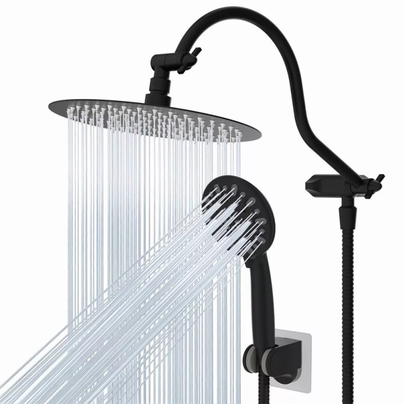 hibbent 10 Inch High Pressure All Metal Shower Head,Rainfall Shower