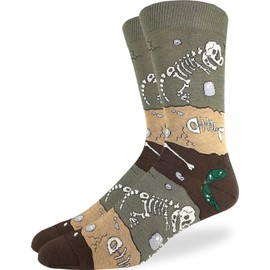 Good Luck Sock Men's Dinosaur Fossil Layers Socks, Big & Tall, Shoe Size 13-17