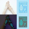 8 Blätter weiße temporäre Tattoos für Frauen, im Dunkeln leuchtende