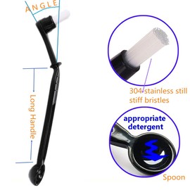 Coffee Machine Cleaning Brush Set, 3 Pieces Espresso Cleaner Brushes With Spoon Tool - Group Head Brush,Small Nylon Stainless Steel Bristles Brush for Grinders Home Kitchen Accessories