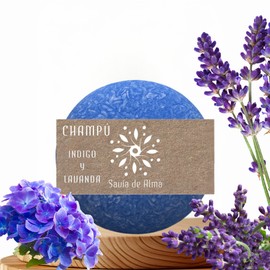Savia De Alma Festes Shampoo, natürliche Feuchtigkeit mit beruhigendem Duft, vegan und handgefertigt, häufiger Gebrauch, 90 g (Indigo und Lavendel)