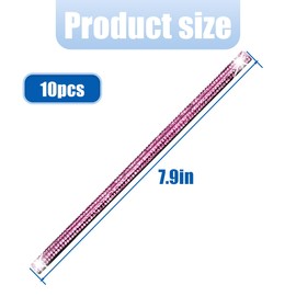 Sandfren Bling Car Vent Outlet Moulding Trim, 10PCS Rhinestone Vehicle Air Conditioner Decorative Strip, Diamond Straight Seal Strip Line Decoration, Universal Automotive Accessories (Pink)
