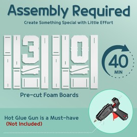 imprsv Marquee Numbers Large 30th-Birthday Decorations: 3ft Light Up Number 30 Birthday Decoration for Women Men Thirty Year Old Anniversary Decor Party Backdrop Cardboard Big Mosaic Number 30