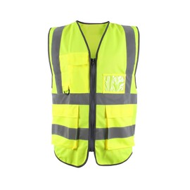 Blackrock Yellow Premium Hi Vis Vest With Pockets, ID Pouch & Key Loop, Mens Womens Reflective High Vis Vests with Pockets & Secure Zip, Safety Vest Security Clothing, Fully EN Certified - Size XL