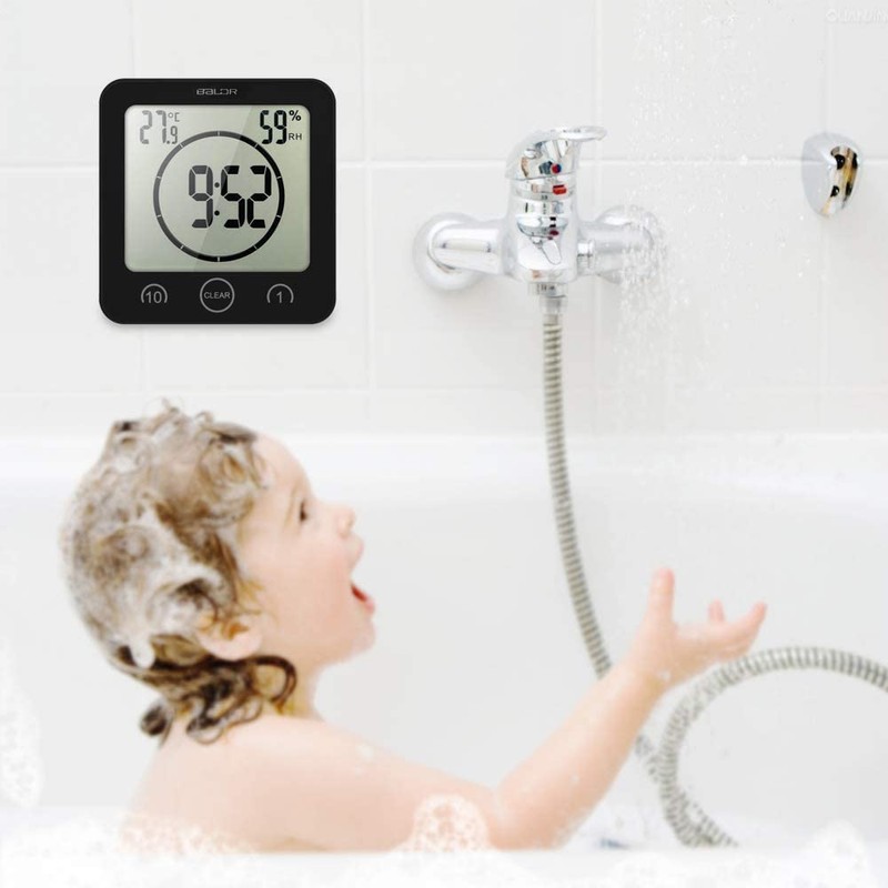 HONPHIER Bathroom Clock Digital Shower Clock Touch Screen Timer with