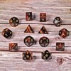 KYEYGWO Red Tiger's Eye Crystal Polyhedral Dice Set, 7 Pieces