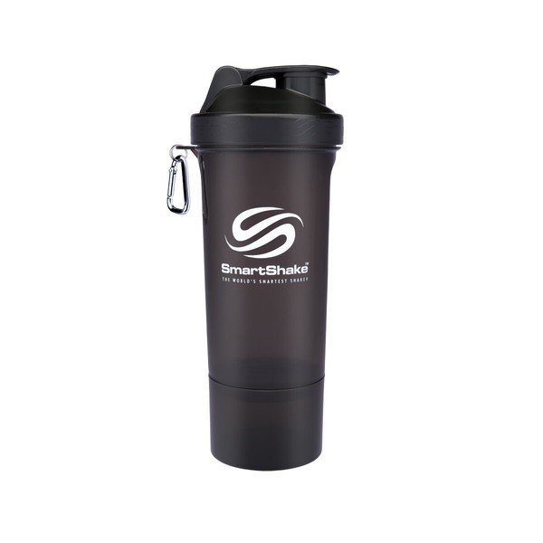 SmartShake Slim Black 16.9 fl oz (500 ml) Multi-Functional Protein Shaker