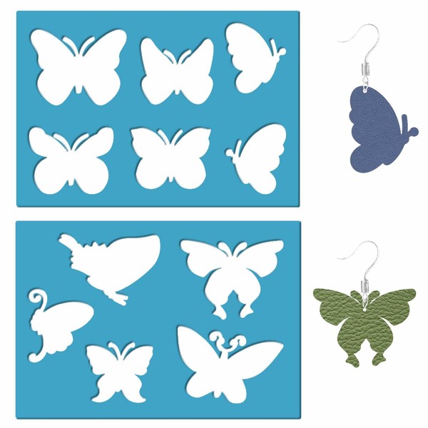 GORGECRAFT 2Pcs Butterfly Template Reusable Acrylic Butterflies Shape Earring Making