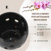 Maceta De Cerámica Esmalte Negro Para Orquídeas Pequeñas Calada Redonda
