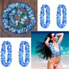 6 Thicken 41 Inch Blue Hawaiian Leis for Graduation Party