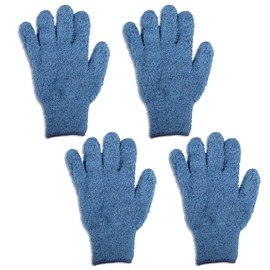 Skylarlife 2 Pairs Microfiber Auto Dusting Cleaning Gloves Effective Cleaning Best Edge Cleaning Tools Non-Abrasive Reusable Washable Mitten (Blue)