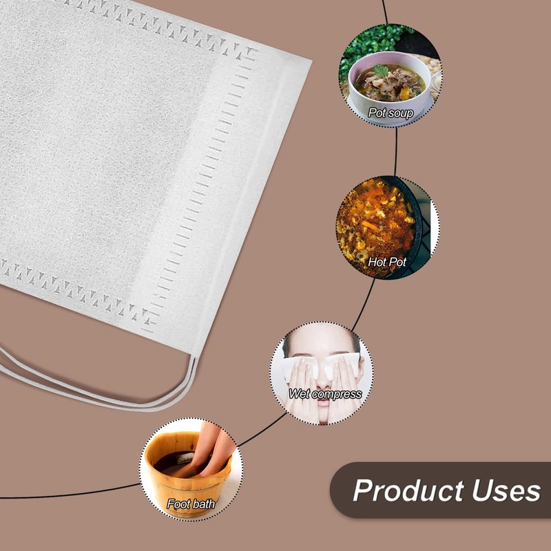 50 PCS Cotton Muslin Drawstring Bags, Jagowa Reusable Tea Bags