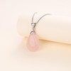 COAI Womens 925 Sterling Silver Teardrop Rose Quartz Crystal Necklace