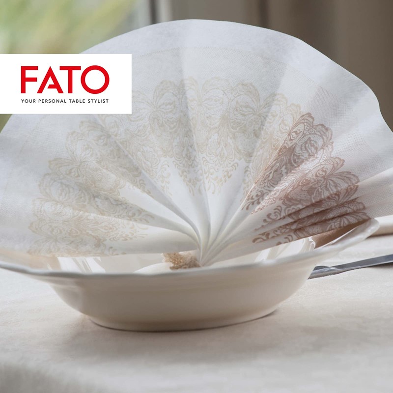 Fato - Trockene Papierservietten, Airlaid, Textileffekt, Packung mit 50 Servietten,