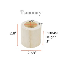 Tsnamay 4Pcs Cylinder Wood Bed Risers Furniture Risers Wooden Solid Original Color for DIY Painting Sofa Couch Chair Table Increase Legs Inner Dia.1.69",Increase Height 2 Inches