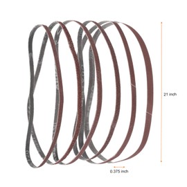 sourcing map 18pcs 0.375 x 21" Sanding Belts 3pcs Each of 40/80/120/150/240/400 Grit Aluminium Oxide Flush Joint Belt Sander Paper for Metal Woodworking Automotive Repair