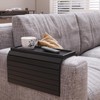 Sofa Arm Tray,Bamboo Folding Couch Arm Tray,Sofa Armrest Trays with