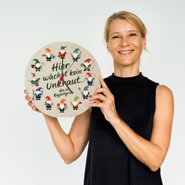 speecheese Garden Gnomes Wall Clock – No Weeds Only Accompanying Green Unique Garden Gnomes Wall Clock Weeds Grows Not Only Accompanying Green – Ideal for Garden Gnome Fans