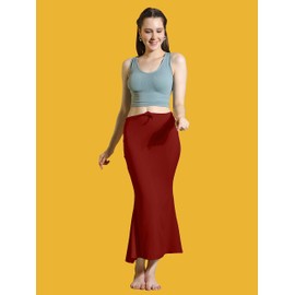 Jaanvi fashion Lycra Saree Shapewear Petticoat for Women, Cotton Blended,Petticoat,Skirts for Women,Shape Wear Dress for Saree (Fish-Shapewear-Milano-red-l)