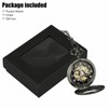 Partsdom Mens Pocket Watch Mechanical Black Steampunk Skeleton Retro Chain