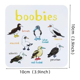 6 pcs Square Coasters,Naisfei Bird Pun Coasters Funny Housewarming Gift Coasters Bar Sets for Home Desk Decor Bar Gifts Drink Coasters for Tabletop Protection Kitchen Accessories