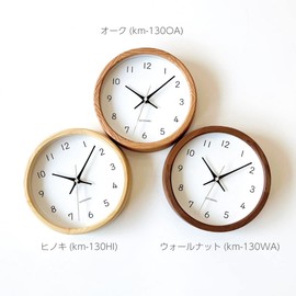 KATOMOKU Muku Clock 13 Walnut Radio Clock Continuous Second Hand Km-130WA Diameter 8.7 inches (220 mm)