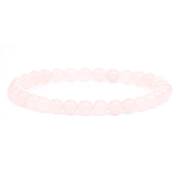 Genuine Gemstone Bracelet with Round 6 mm Beads – Various