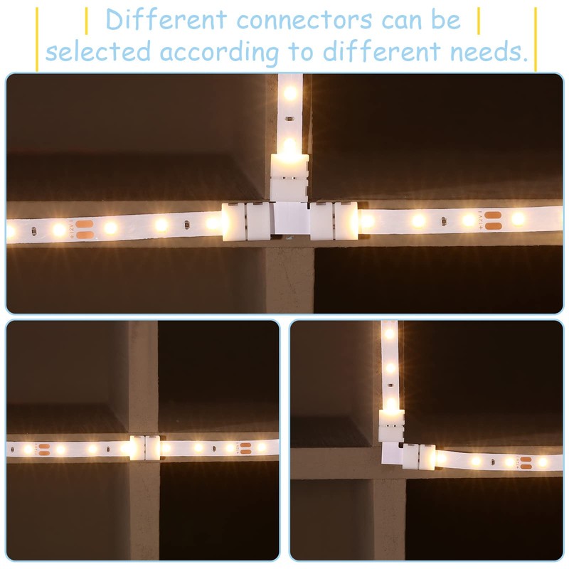 Mudder 40 Pcs 10 mm 2 Pin LED Strip Connectors