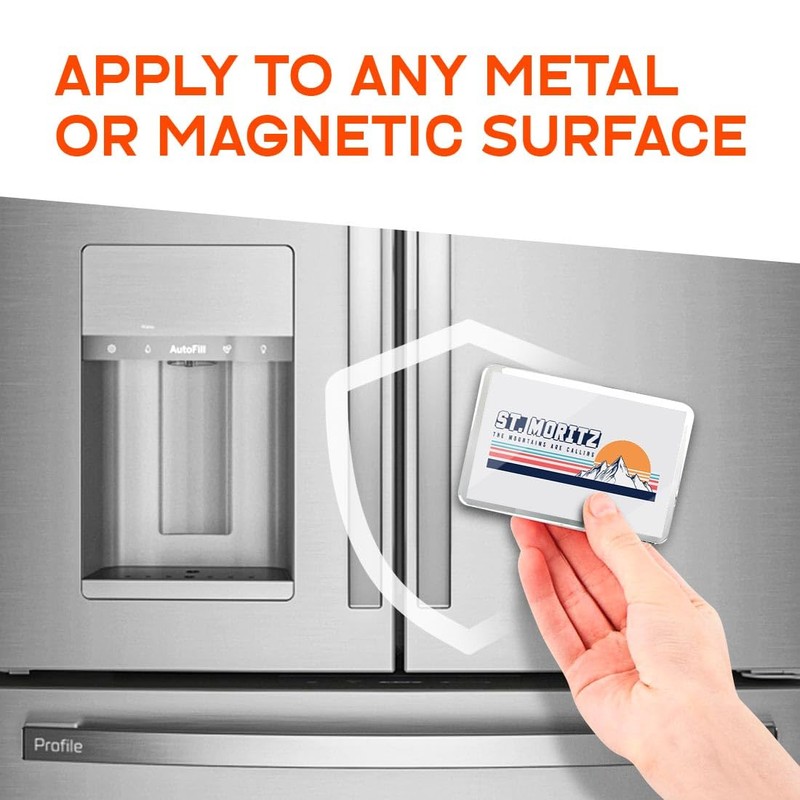 Classic Rectangle Magnet with Stand - Retro St Moritz Ski