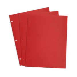 2 Pocket Folder, 1 Side Printed, 3-Hole Punched, Red, 50 Pack